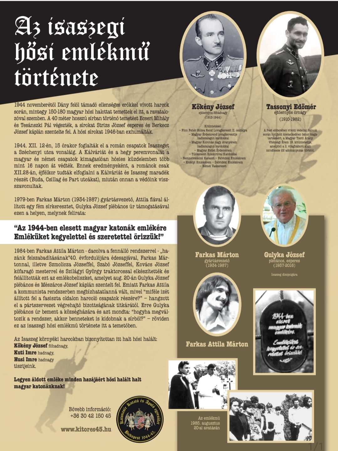 Meghívó újabb emléktábla avatásra Isaszegen